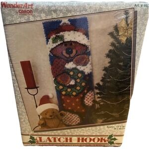 Wonder Art latch hook kit "Christmas Stocking" #4651 wall hanging 12x36 USA New